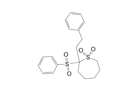 Thiepane, 2-(2-phenylethyl)-2-(phenylsulfonyl)-, 1,1-dioxide