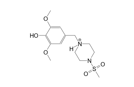 1-(4-hydroxy-3,5-dimethoxybenzyl)-4-(methylsulfonyl)piperazin-1-ium