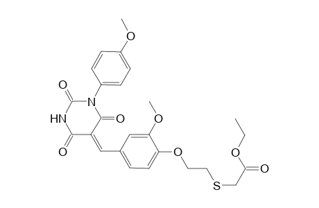 2-[2-[2-methoxy-4-[(Z)-[1-(4-methoxyphenyl)-2,4,6-trioxo-1,3-diazinan-5-ylidene]methyl]phenoxy]ethylthio]acetic acid ethyl ester