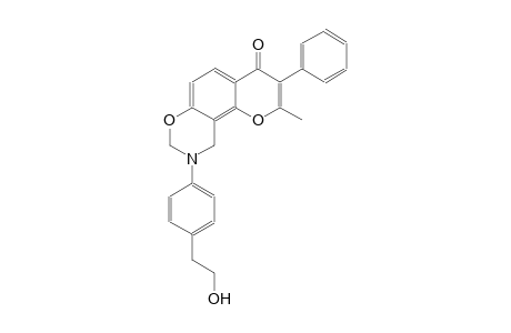 4H,8H-pyrano[2,3-f][1,3]benzoxazin-4-one, 9,10-dihydro-9-[4-(2-hydroxyethyl)phenyl]-2-methyl-3-phenyl-