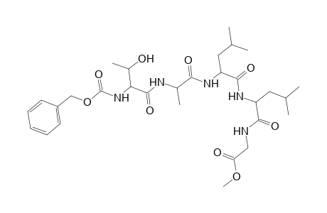 Glycine, N-[N-[N-[N-(N-carboxy-L-threonyl)-L-alanyl]-L-leucyl]-L-leucyl]-, N-benzyl methyl ester