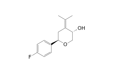 (3S*,6R*)-6-(4-Fluorophenyl)-4-(propan-2-ylidene)oxan-3-ol