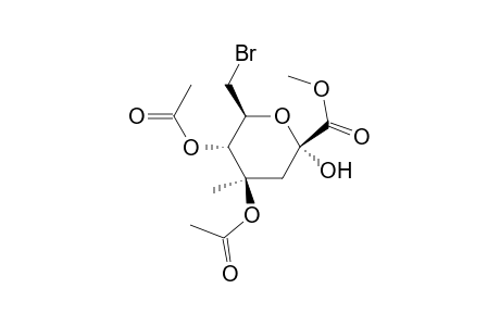 .alpha.-D-arabino-2-Heptulopyranosidonic acid, methyl 7-bromo-3,7-dideoxy-, methyl ester, diacetate