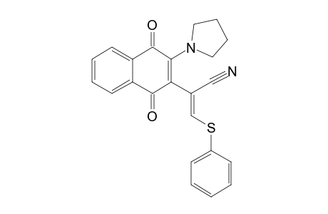1,4-Dihydro-1,4-dioxo.alpha.-[(phenylthio)-methylene]-3-(1-pyrrolidinyl)-2-naphthalene-acetonitrile