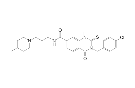 7-quinazolinecarboxamide, 3-[(4-chlorophenyl)methyl]-1,2,3,4-tetrahydro-N-[3-(4-methyl-1-piperidinyl)propyl]-4-oxo-2-thioxo-