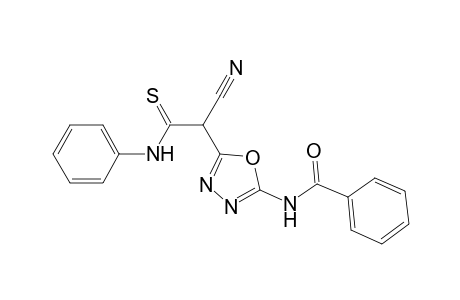 2-Benzamido-5-[.alpha.-cyano-(N-phenyl)thioacetanilido]-1,3,4-oxadiazole