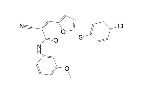 (2Z)-3-{5-[(4-chlorophenyl)sulfanyl]-2-furyl}-2-cyano-N-(3-methoxyphenyl)-2-propenamide