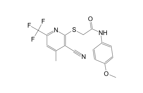 2-{[3-cyano-4-methyl-6-(trifluoromethyl)-2-pyridinyl]sulfanyl}-N-(4-methoxyphenyl)acetamide