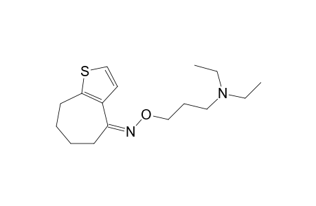 4H-Cyclohepta[b]thiophen-4-one, 5,6,7,8-tetrahydro-, oxime, o-(3-diethylaminopropyl)-