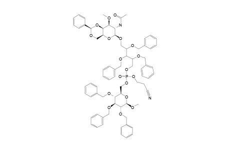 (METHYL-2,3,4-TRI-O-BENZYL-BETA-D-GLUCOPYRANOSID-6-YL)-2-CYANOETHYL-1-O-(2-ACETAMIDO-4,6-O-BENZYLIDENE-2-DEOXY-3-O-METHYL-BETA-D-GALACTOPYRANOSYL)