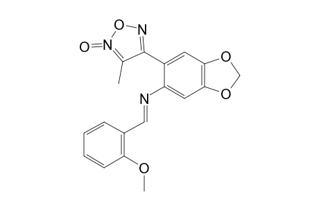 4-[2-(2-METHOXYBENZYLYDEN)-AMINO-4,5-METHYLENDIOXYPHENYL]-3-METHYLFUROXAN