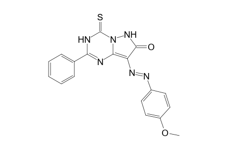 8-[(4'-Methoxyphenyl)azo]-2-phenyl-4-thioxo-3,4-dihydropyrazolo[1,5-a]-(1,3,5)-triazin-7(6H)-one