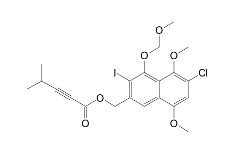 [6-chloranyl-3-iodanyl-5,8-dimethoxy-4-(methoxymethoxy)naphthalen-2-yl]methyl 4-methylpent-2-ynoate