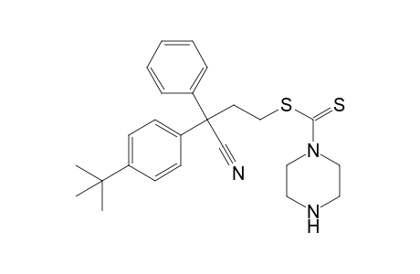 Piperazine-1-carbodithioic acid 3-cyano-3-phenyl-3-(4-tbutylphenyl)propyl ester