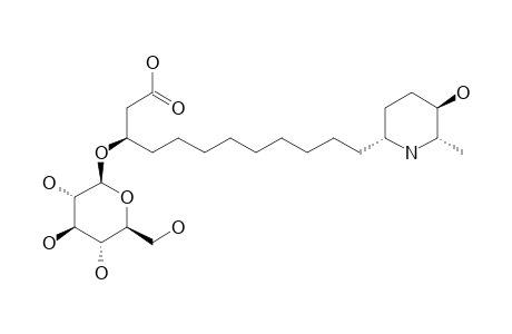 MORUSIMIC-ACID-C;(3R)-3-HYDROXY-12-[(1R,4R,5S)-4-HYDROXY-5-METHYL-PIPERIDIN-1-YL]-DODECANOIC-ACID-3-O-BETA-D-GLUCOPYRANOSIDE