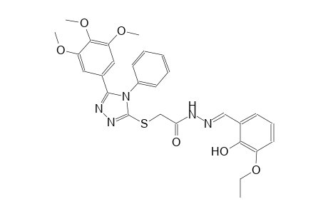 N'-[(E)-(3-ethoxy-2-hydroxyphenyl)methylidene]-2-{[4-phenyl-5-(3,4,5-trimethoxyphenyl)-4H-1,2,4-triazol-3-yl]sulfanyl}acetohydrazide