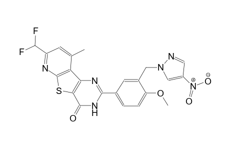 7-(difluoromethyl)-2-{4-methoxy-3-[(4-nitro-1H-pyrazol-1-yl)methyl]phenyl}-9-methylpyrido[3',2':4,5]thieno[3,2-d]pyrimidin-4(3H)-one