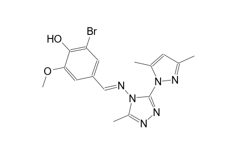 2-bromo-4-((E)-{[3-(3,5-dimethyl-1H-pyrazol-1-yl)-5-methyl-4H-1,2,4-triazol-4-yl]imino}methyl)-6-methoxyphenol