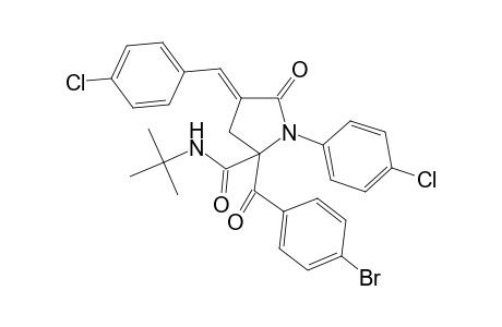 (E)-2-(4-Bromobenzoyl)-N-(tert-butyl)-4-(4-chlorobenzylidene)-1-(4-chlorophenyl)-5-oxopyrrolidine-2-carboxamide