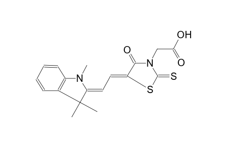 {(5Z)-4-oxo-2-thioxo-5-[(2Z)-2-(1,3,3-trimethyl-1,3-dihydro-2H-indol-2-ylidene)ethylidene]-1,3-thiazolidin-3-yl}acetic acid