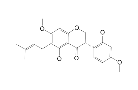 GLYASPERIN-K;6-PRENYL-7-METHOXYISOFLAVANONE;8-PRENYL-7-METHOXYISOFLAVANONE