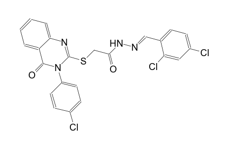 2-{[3-(4-chlorophenyl)-4-oxo-3,4-dihydro-2-quinazolinyl]sulfanyl}-N'-[(E)-(2,4-dichlorophenyl)methylidene]acetohydrazide