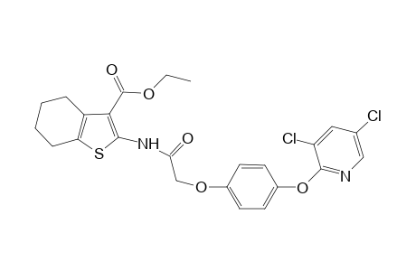 1-Benzothiophene-3-carboxylic acid, 2-[[2-[4-[(3,5-dichloro-2-pyridinyl)oxy]phenoxy]acetyl]amino]-4,5,6,7-tetrahydro-, ethyl ester