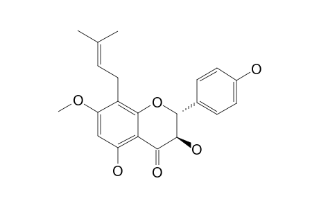 CHLOROSPERMIN;(2-R,3-R)-2,3-DIHYDRO-3,5-DIHYDROXY-7-METHOXY-2-(4-METHOXYPHENYL)-8-(3-METHYL-2-BUTENYL)-4H-1-BENZOPYRAN-4-ONE