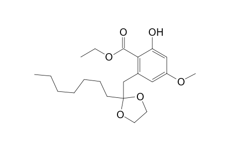 ethyl 6-[(2'-heptyl-1',3'-dioxolan-2'-yl)methyl]-2-hydroxy-4-methoxybenzoate