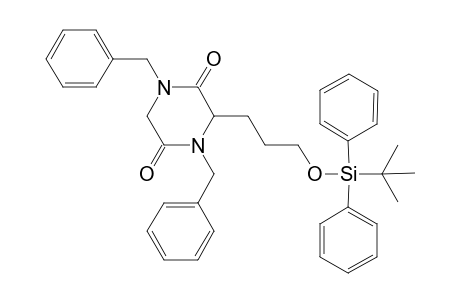 2,5-Piperazinedione, 3-[3-[[(1,1-dimethylethyl)diphenylsilyl]oxy]pro pyl]-1,4-bis(phenylmethyl)-, (.+-.)-