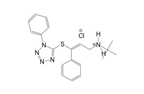 (2E)-N-(tert-butyl)-3-phenyl-3-[(1-phenyl-1H-tetraazol-5-yl)sulfanyl]-2-propen-1-aminium chloride