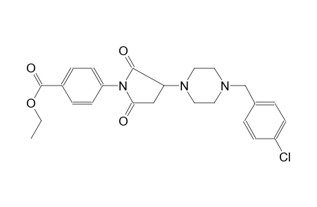 ethyl 4-{3-[4-(4-chlorobenzyl)-1-piperazinyl]-2,5-dioxo-1-pyrrolidinyl}benzoate