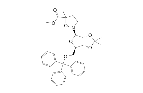 5-Isoxazolidinecarboxylic acid, 5-methyl-2-[2,3-O-(1-methylethylidene)-5-O-(triphenylmethyl)-.beta.-D -ribofuranosyl]-, methyl ester,