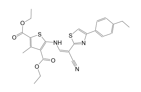 diethyl 5-({(Z)-2-cyano-2-[4-(4-ethylphenyl)-1,3-thiazol-2-yl]ethenyl}amino)-3-methyl-2,4-thiophenedicarboxylate