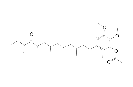 4-Tridecanone, 13-(4-hydroxy-5,6-dimethoxy-3-methyl-2-pyridyl)-3,5,7,11-tetramethyl-, acetate (ester)