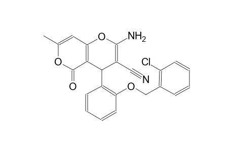 4H,5H-pyrano[4,3-b]pyran-3-carbonitrile, 2-amino-4-[2-[(2-chlorophenyl)methoxy]phenyl]-7-methyl-5-oxo-