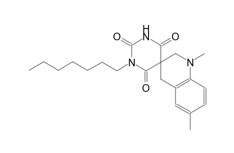1-heptyl-1',6'-dimethyl-2',4'-dihydro-1H,1'H-spiro[pyrimidine-5,3'-quinoline]-2,4,6(3H)-trione