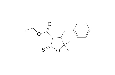 3-Furancarboxylic acid, tetrahydro-5,5-dimethyl-4-(phenylmethyl)-2-thioxo-, ethyl ester