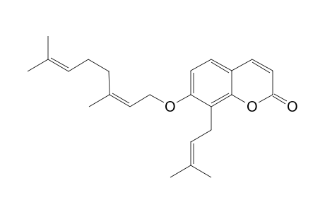 7-[(3',7'-dimethylocta-2',6'-dienyl)oxy]-8-(3"-Methyl-2"-butenyl)-benzopyran-2(2H)-one