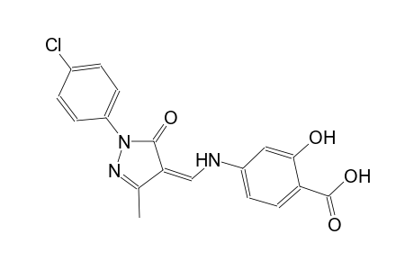 4-({(Z)-[1-(4-chlorophenyl)-3-methyl-5-oxo-1,5-dihydro-4H-pyrazol-4-ylidene]methyl}amino)-2-hydroxybenzoic acid
