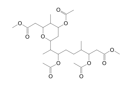 2H-Pyran-2-octanoic acid, .beta.,.zeta.,4-tris(acetyloxy)tetrahydro-6-(2-methoxy-2-oxoethyl)-.g amma.,.eta.,5-trimethyl-, methyl ester