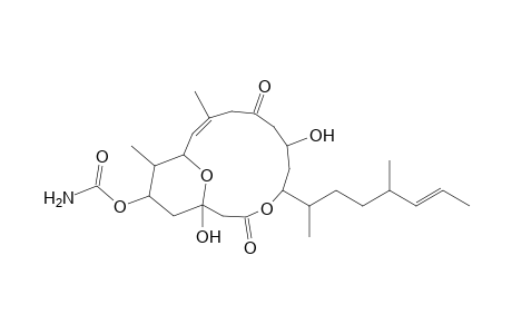 5-[1',4'-Dimethylhept-5'-enyl]-1,7-dihydroxy-11,14-dimethyl-3,9-dioxo-4,17-dioxabicyclo[11.3.1]heptadec-11-en-15-yl carbamate