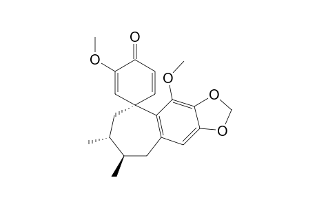 Spiro[5H-cyclohepta[f]-1,3-benzodioxole-5,1'-[2,5]cyclohexadien]-4'-one, 6,7,8,9-tetrahydro-3',4-dimethoxy-, [5R-(5.alpha.,7.beta.,8.alpha.)]-