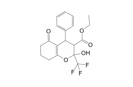 2-hydroxy-5-oxo-4-phenyl-2-trifluoromethyl-3,4,5,6,7,8-hexahydro-2H-chromene-3-carboxylic acid ethyl ester