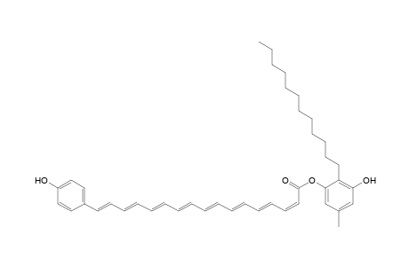 2,4,6,8,10,12,14,16-Heptadecaoctaenoic acid, 17-(4-hydroxyphenyl)-, 2-dodecyl-3-hydroxy-5-methylphenyl ester