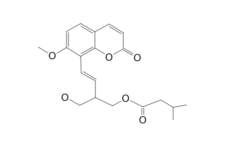 7-METHOXY-8-(2-HYDROXYMETHYL-1-O-ISOVALERYL-4-BUTENYL)-COUMARIN