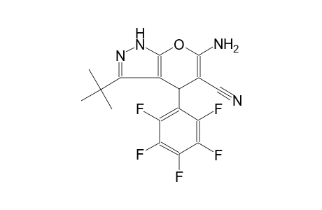 6-amino-3-tert-butyl-4-(2,3,4,5,6-pentafluorophenyl)-1,4-dihydropyrano[2,3-c]pyrazole-5-carbonitrile