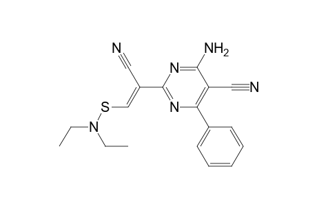 2-Pyrimidineacetonitrile, 4-amino-5-cyano-.alpha.-[(diethylamino)mercaptomethylene]-6-phenyl-