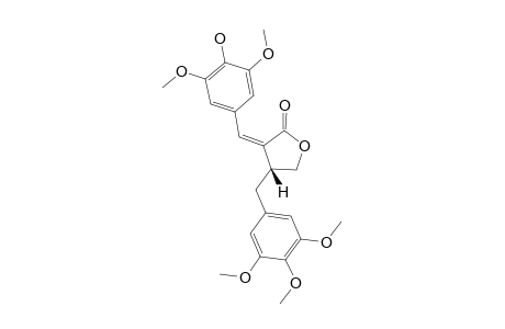 PIPERPHILIPPININ-III;(S)-(E)-2-(4-HYDROXY-3,5-DIMETHOXYBENZYLIDENE)-3-(3,4,5-TRIMETHOXYBENZYL)-BUTANOLIDE