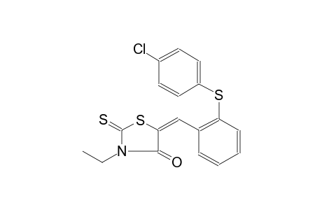 (5E)-5-{2-[(4-chlorophenyl)sulfanyl]benzylidene}-3-ethyl-2-thioxo-1,3-thiazolidin-4-one